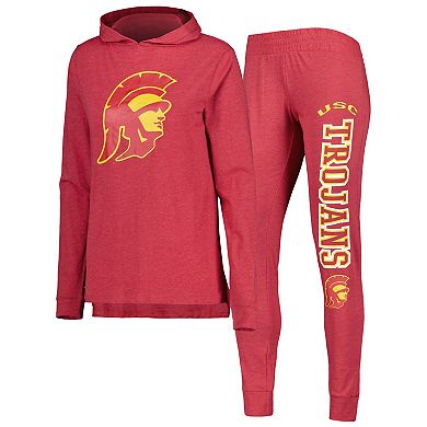 Women's Concepts Sport Cardinal USC Trojans Long Sleeve Hoodie T-Shirt & Pants Sleep Set