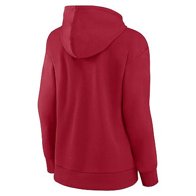 Women's Fanatics Branded Red Tampa Bay Buccaneers Iconic Cotton Fleece Checklist Pullover Hoodie