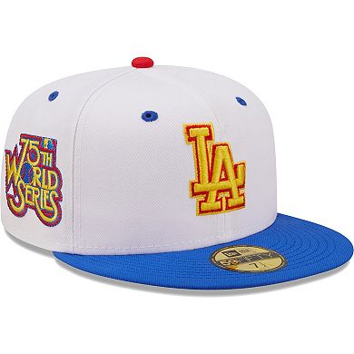 Men's New Era White/Royal Los Angeles Dodgers 75th World Series Cherry Lolli 59FIFTY Fitted Hat