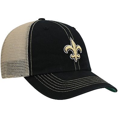 Men's '47 Black/Natural New Orleans Saints Trawler Trucker Clean Up Snapback Hat