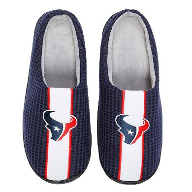 Men's FOCO Navy Houston Texans Team Stripe Memory Foam Slide Slippers