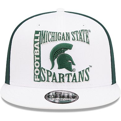 Men's New Era White/Green Michigan State Spartans Retro Sport 9FIFTY Snapback Hat
