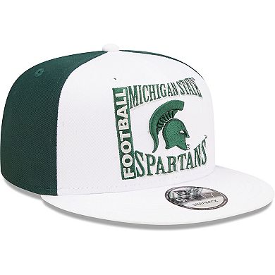 Men's New Era White/Green Michigan State Spartans Retro Sport 9FIFTY Snapback Hat