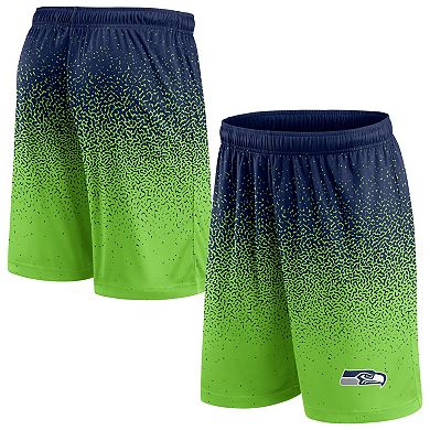 Men's Fanatics Branded College Navy/Neon Green Seattle Seahawks Ombre Shorts