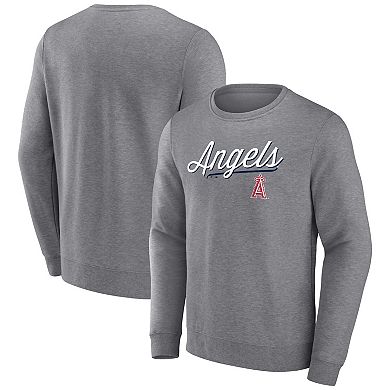 Men's Fanatics Branded Heather Gray Los Angeles Angels Simplicity Pullover Sweatshirt