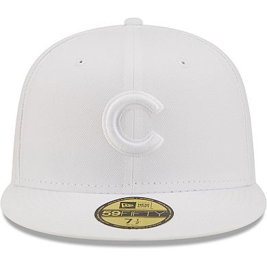 Men's New Era Chicago Cubs White on White 59FIFTY Fitted Hat