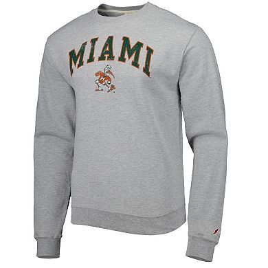 Men's League Collegiate Wear Gray Miami Hurricanes 1965 Arch Essential Lightweight Pullover Sweatshirt