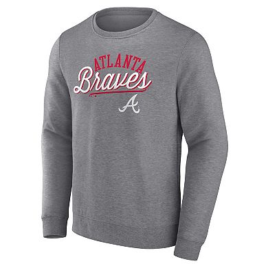 Men's Fanatics Branded Heather Gray Atlanta Braves Simplicity Pullover Sweatshirt