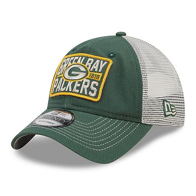 Men's New Era  Green/Natural Green Bay Packers  Devoted Trucker 9TWENTY Snapback Hat
