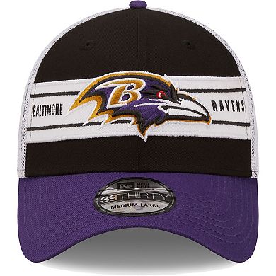 Men's New Era Black/Purple Baltimore Ravens Team Banded 39THIRTY Flex Hat