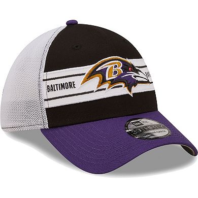 Men's New Era Black/Purple Baltimore Ravens Team Banded 39THIRTY Flex Hat