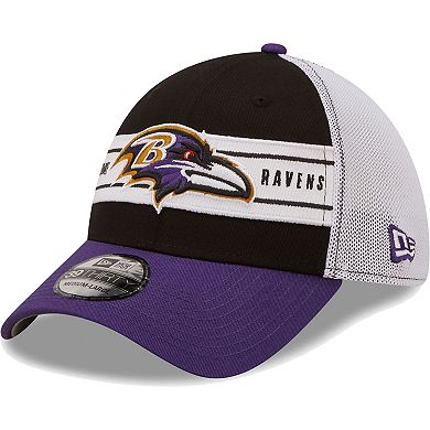 Men's New Era Black/Purple Baltimore Ravens Team Banded 39THIRTY Flex Hat