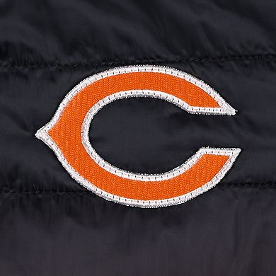 Women's The Wild Collective Navy/Orange Chicago Bears Color Block Full-Zip Puffer Jacket