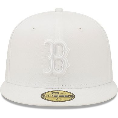 Men's New Era Boston Red Sox White on White 59FIFTY Fitted Hat