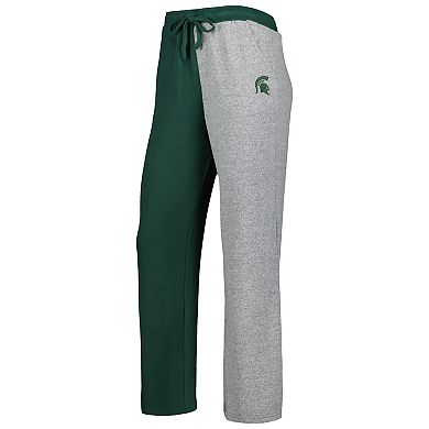Women's ZooZatz Green/Gray Michigan State Spartans Colorblock Cozy Tri-Blend Lounge Pants