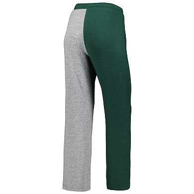 Women's ZooZatz Green/Gray Michigan State Spartans Colorblock Cozy Tri-Blend Lounge Pants