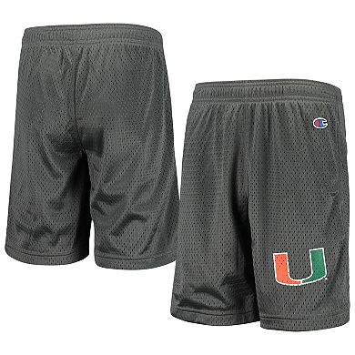 Youth Champion Charcoal Miami Hurricanes Classic Mesh Shorts