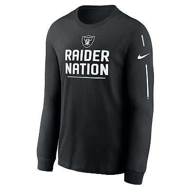 Men's Nike Black Las Vegas Raiders Team Slogan Long Sleeve T-Shirt