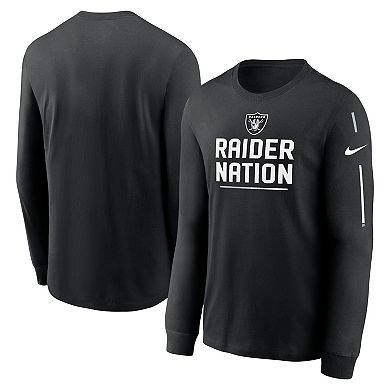 Men's Nike Black Las Vegas Raiders Team Slogan Long Sleeve T-Shirt