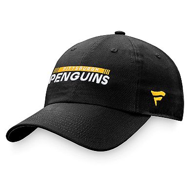 Men's Fanatics Branded Black Pittsburgh Penguins Authentic Pro Rink Adjustable Hat