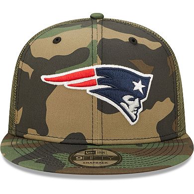 Men's New Era Camo/Olive New England Patriots Trucker 9FIFTY Snapback Hat