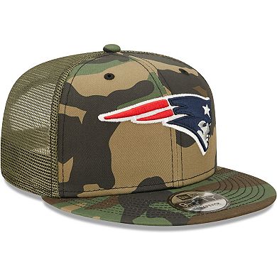 Men's New Era Camo/Olive New England Patriots Trucker 9FIFTY Snapback Hat