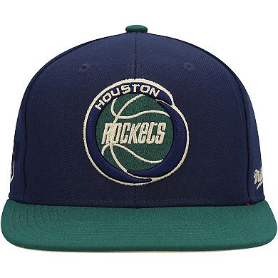 Men's Mitchell & Ness Navy/Green Houston Rockets 20th Anniversary Hardwood Classics Grassland Fitted Hat