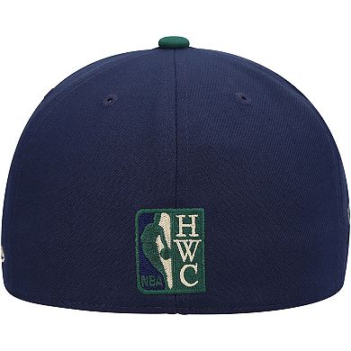 Men's Mitchell & Ness Navy/Green Houston Rockets 20th Anniversary Hardwood Classics Grassland Fitted Hat