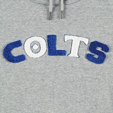 Women's The Wild Collective Gray Indianapolis Colts Cropped Pullover Hoodie