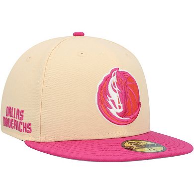 Men's New Era Orange/Pink Dallas Mavericks Passion Mango 59FIFTY Fitted Hat