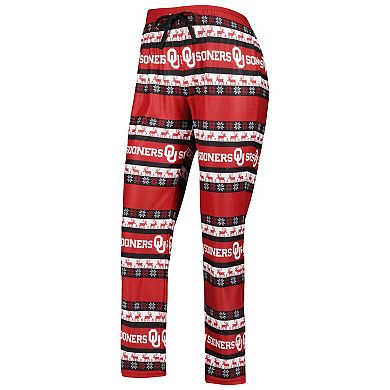 Women's FOCO Crimson Oklahoma Sooners Ugly Long Sleeve T-Shirt & Pajama Pants Sleep Set