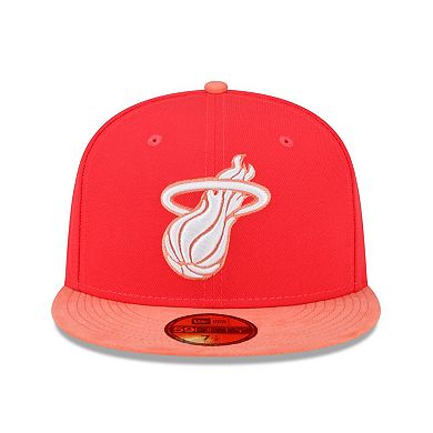 Men's New Era Red/Peach Miami Heat Tonal 59FIFTY Fitted Hat