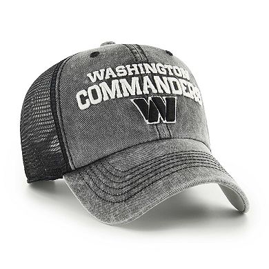 Men's '47 Black Washington Commanders Drumlin Trucker Clean Up Snapback Hat