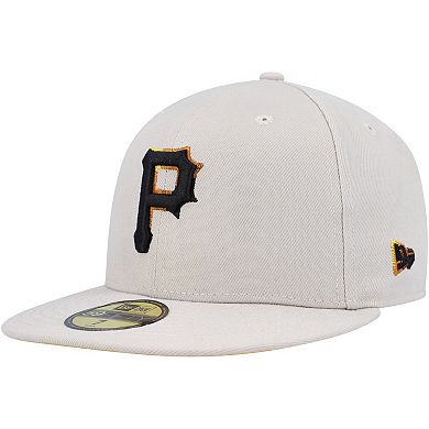 Men's New Era Khaki Pittsburgh Pirates Stone Dim Undervisor 59FIFTY Fitted Hat