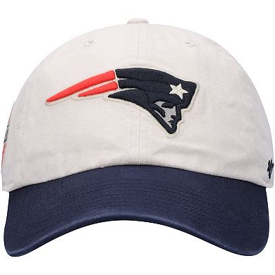 Men's '47 Cream/Navy New England Patriots Sidestep Clean Up Adjustable Hat