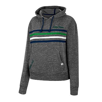 Women's Colosseum Charcoal Notre Dame Fighting Irish Backstage Speckled Pullover Hoodie