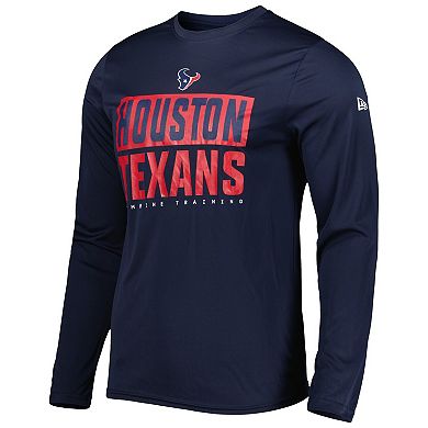 Men's New Era Navy Houston Texans Combine Authentic Offsides Long Sleeve T-Shirt