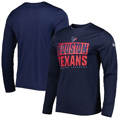 Men's New Era Navy Houston Texans Combine Authentic Offsides Long Sleeve T-Shirt