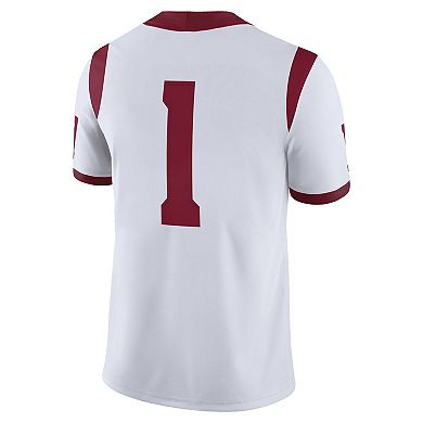 Men's Nike White USC Trojans #1 Away Game Jersey