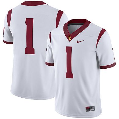 Men's Nike White USC Trojans #1 Away Game Jersey