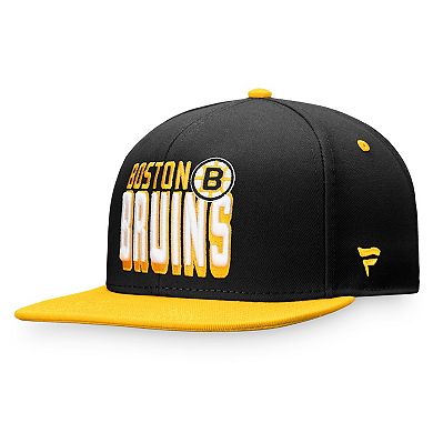 Men's Fanatics Branded Black/Gold Boston Bruins Heritage Retro Two-Tone Snapback Hat