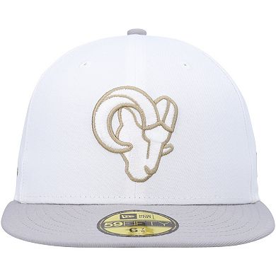 Men's New Era White/Gray Los Angeles Rams  Gold Undervisor 59FIFTY Fitted Hat