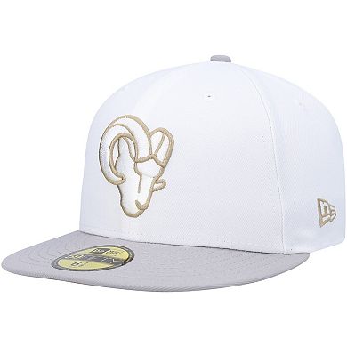 Men's New Era White/Gray Los Angeles Rams  Gold Undervisor 59FIFTY Fitted Hat
