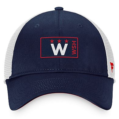 Men's Fanatics Branded Navy/White Washington Capitals Authentic Pro Trucker Snapback Hat