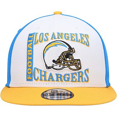 Men's New Era White/Gold Los Angeles Chargers  Retro Sport 9FIFTY Snapback Hat