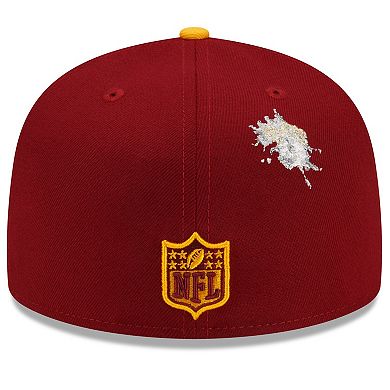 Men's New Era Burgundy/Gold Washington Commanders NFL x Staple Collection 59FIFTY Fitted Hat