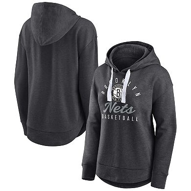 Women's Fanatics Branded Heather Charcoal Brooklyn Nets Iconic Distribution Pullover Hoodie