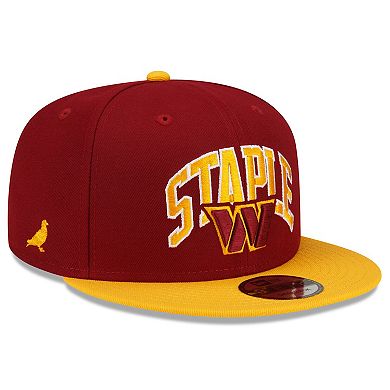 Men's New Era Burgundy/Gold Washington Commanders NFL x Staple Collection 9FIFTY Snapback Adjustable Hat
