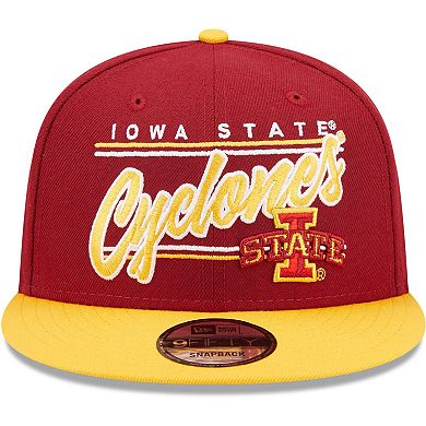 Men's New Era Cardinal Iowa State Cyclones Team Script 9FIFTY Snapback Hat