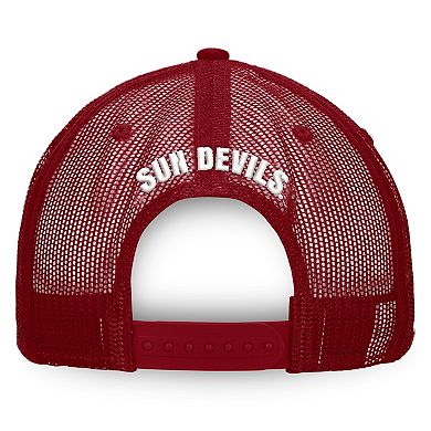 Men's Top of the World White/Maroon Arizona State Sun Devils Tone Down Trucker Snapback Hat